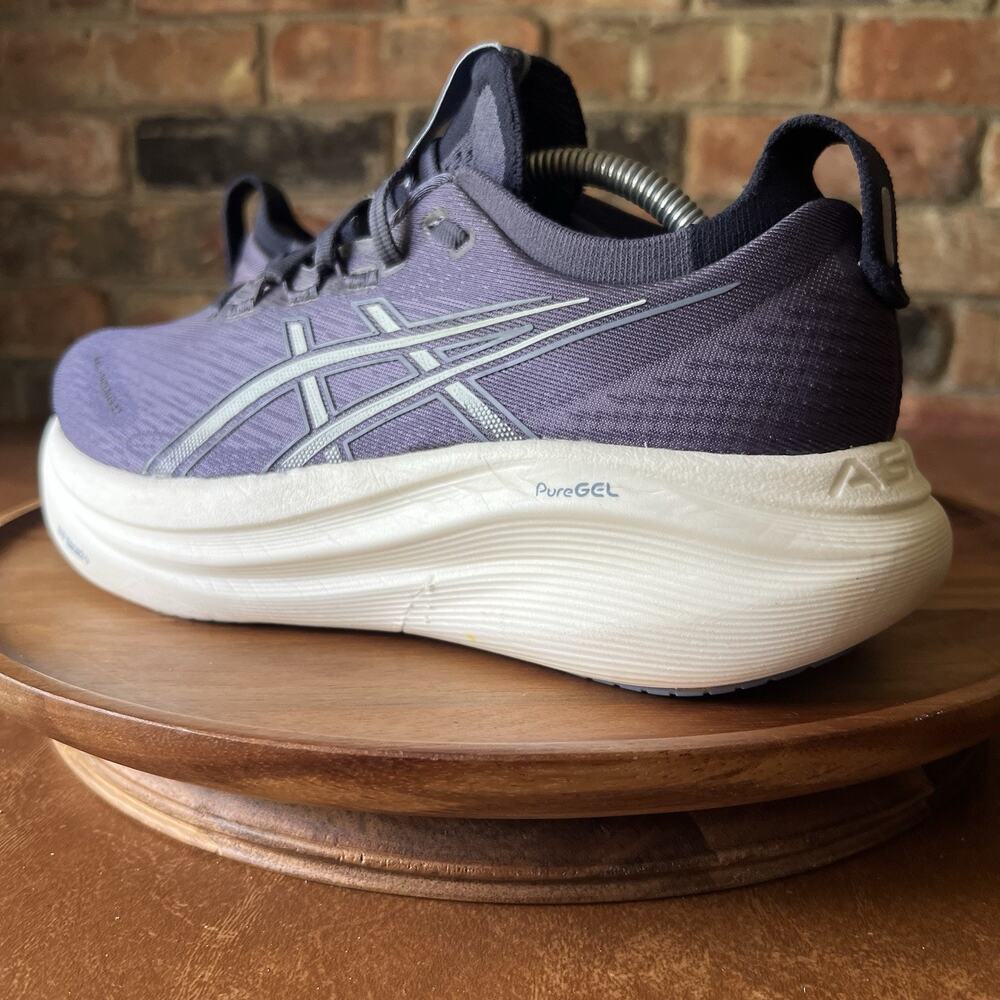 Asics Gel Nimbus 27 Womens 7.5 Gray Blue Blue Max Cushion Running Shoes Sneakers - Picture 3 of 16